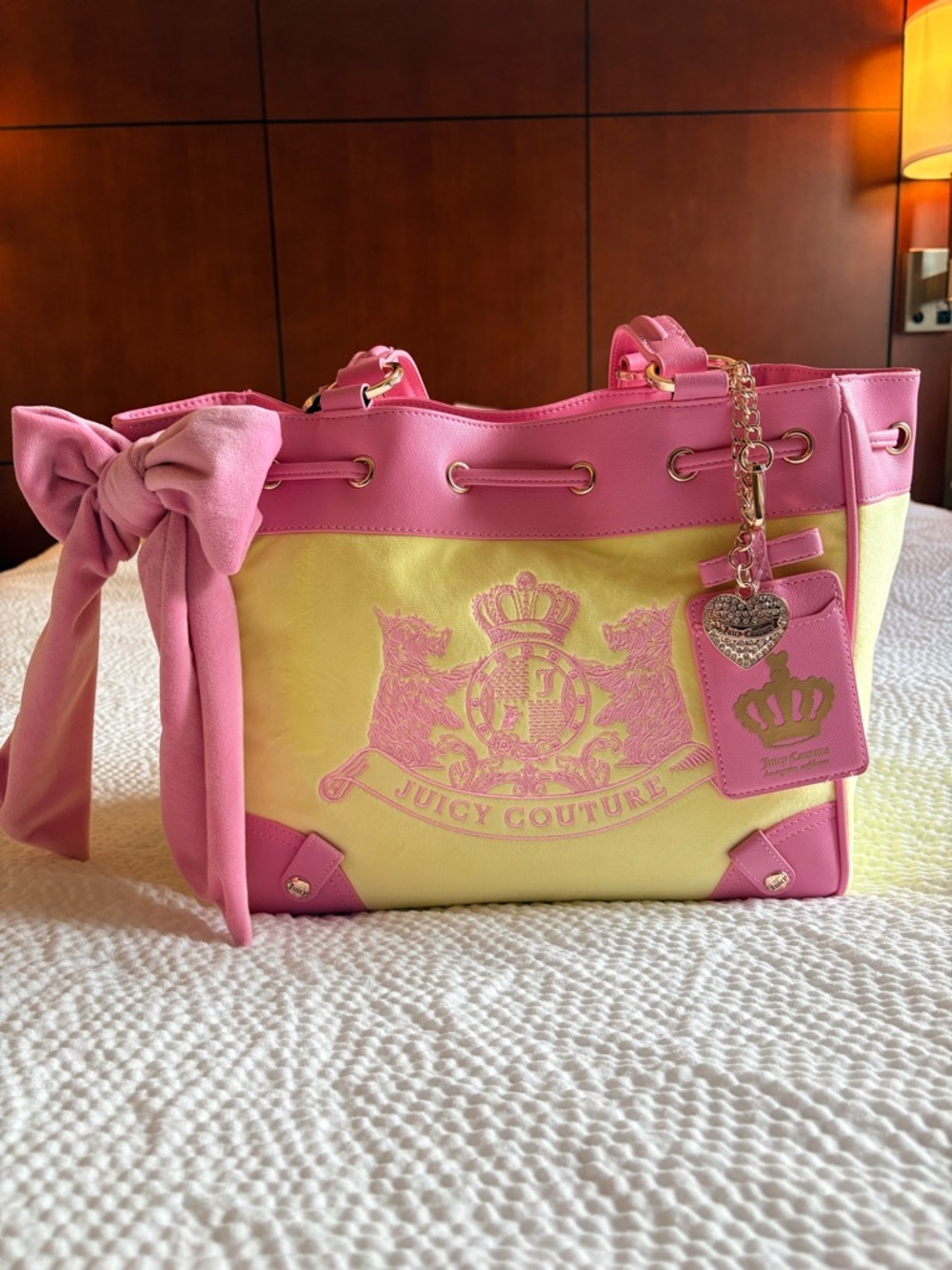 NWT Juicy Couture Pink & Yellow Classic Scottie Dogs Viral Y2K Daydreamer